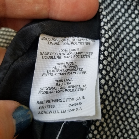 J. Crew black and white mini dot wool blazer size 4 - Picture 5 of 7